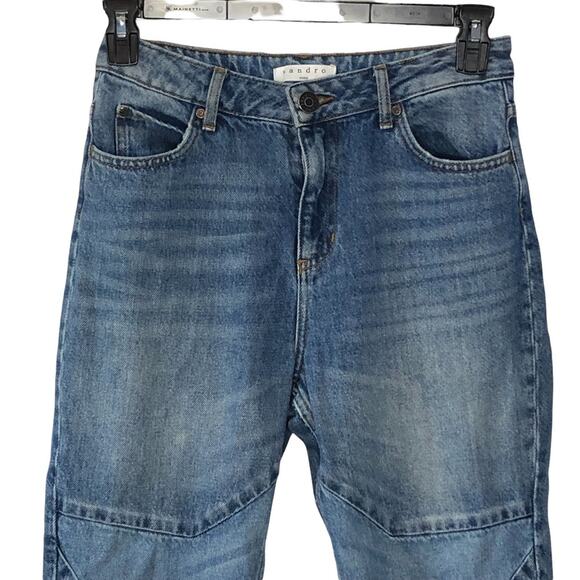 Sandro Misty Star Stitched Straight High-Rise Jeans EU Size 40 US Size 10 - Picture 3 of 15